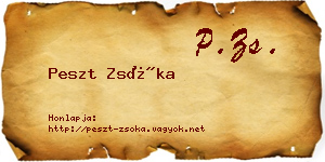 Peszt Zsóka névjegykártya